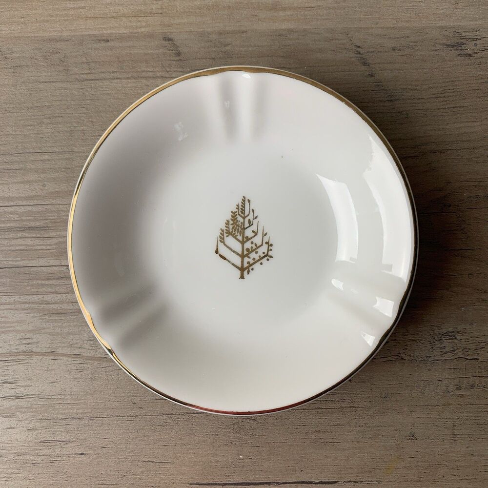 Rare VTG Four Seasons Hotels White Porcelain Ashtray Japan Very Good Condition